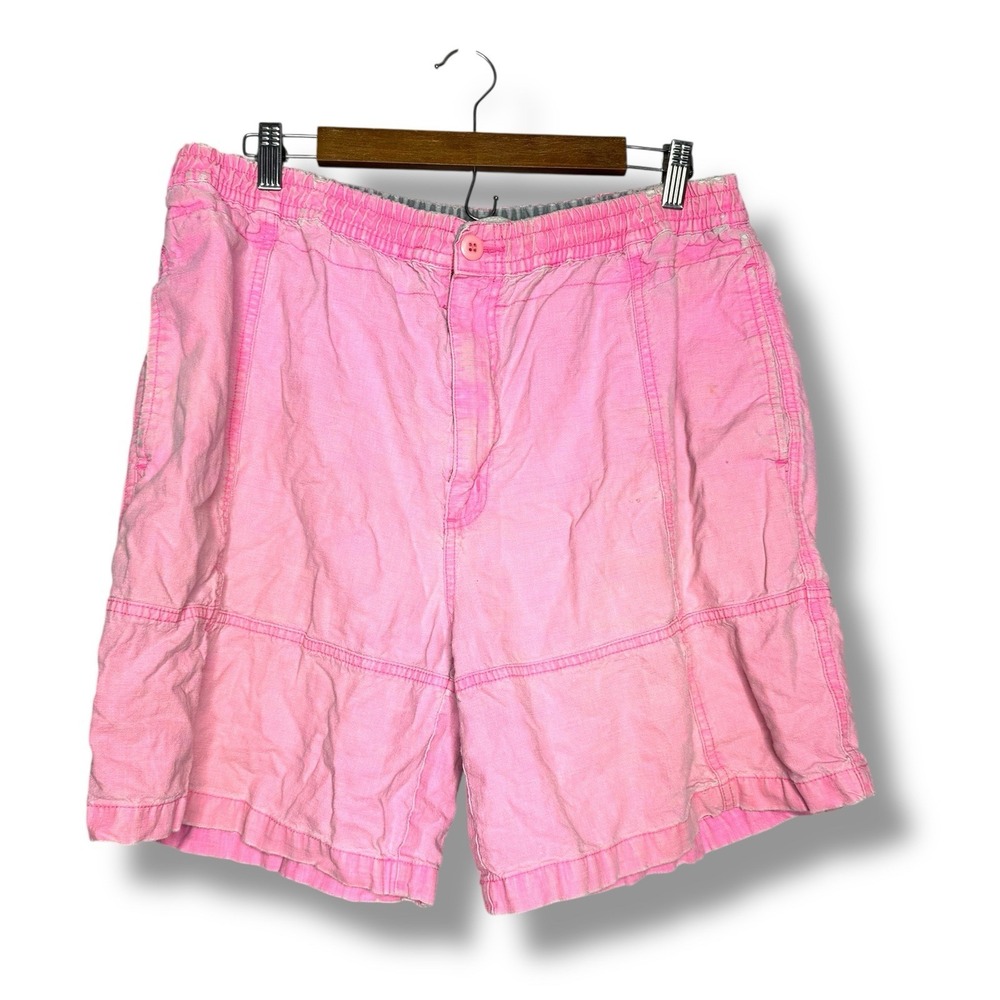 RARE Size Large VTG Board Shorts "Saturdays" Acid Wash Pink ‎ Tennis Shorts